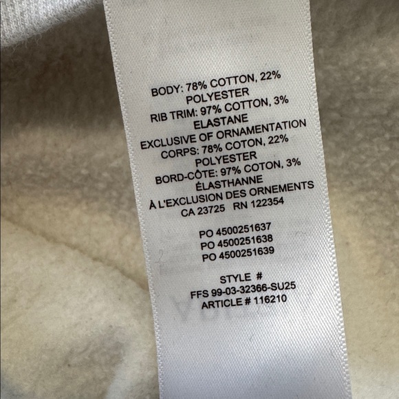 Aritzia Cozy Sweatfleece Perfect Crew Sweatshirt Heathered Grey SzL - Picture 10 of 11